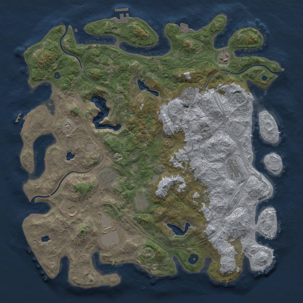 Rust Map: Procedural Map, Size: 4500, Seed: 937882362, 14 Monuments