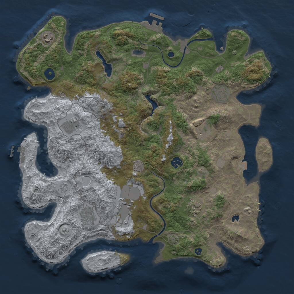 Rust Map: Procedural Map, Size: 4000, Seed: 819990483, 15 Monuments