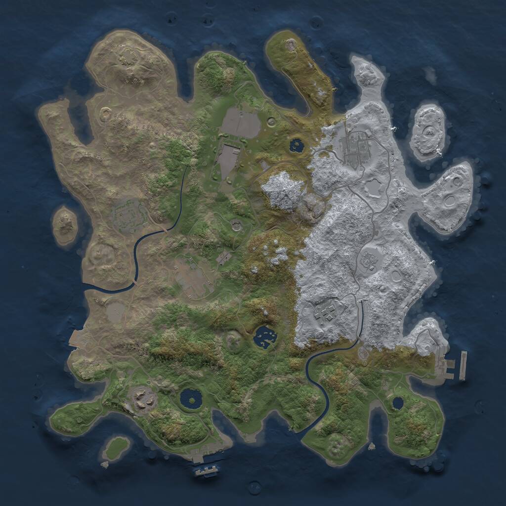 Rust Map: Procedural Map, Size: 3500, Seed: 896794656, 13 Monuments