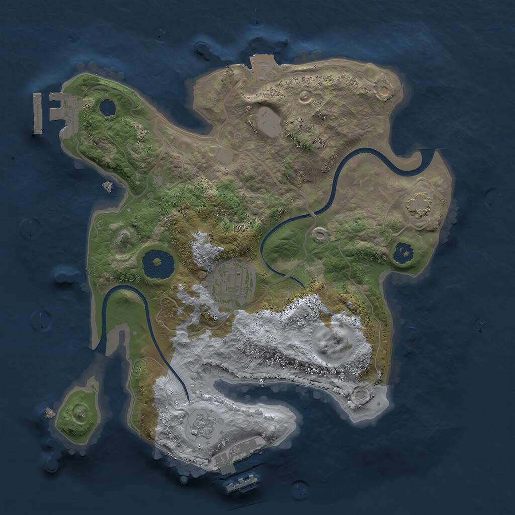 Rust Map: Procedural Map, Size: 2500, Seed: 192160463, 6 Monuments