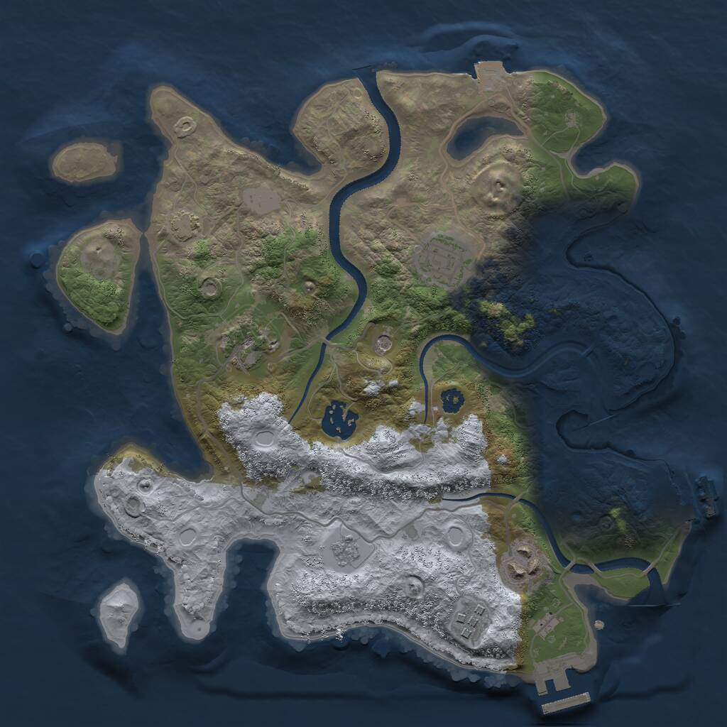 Rust Map: Procedural Map, Size: 3000, Seed: 133566459, 11 Monuments