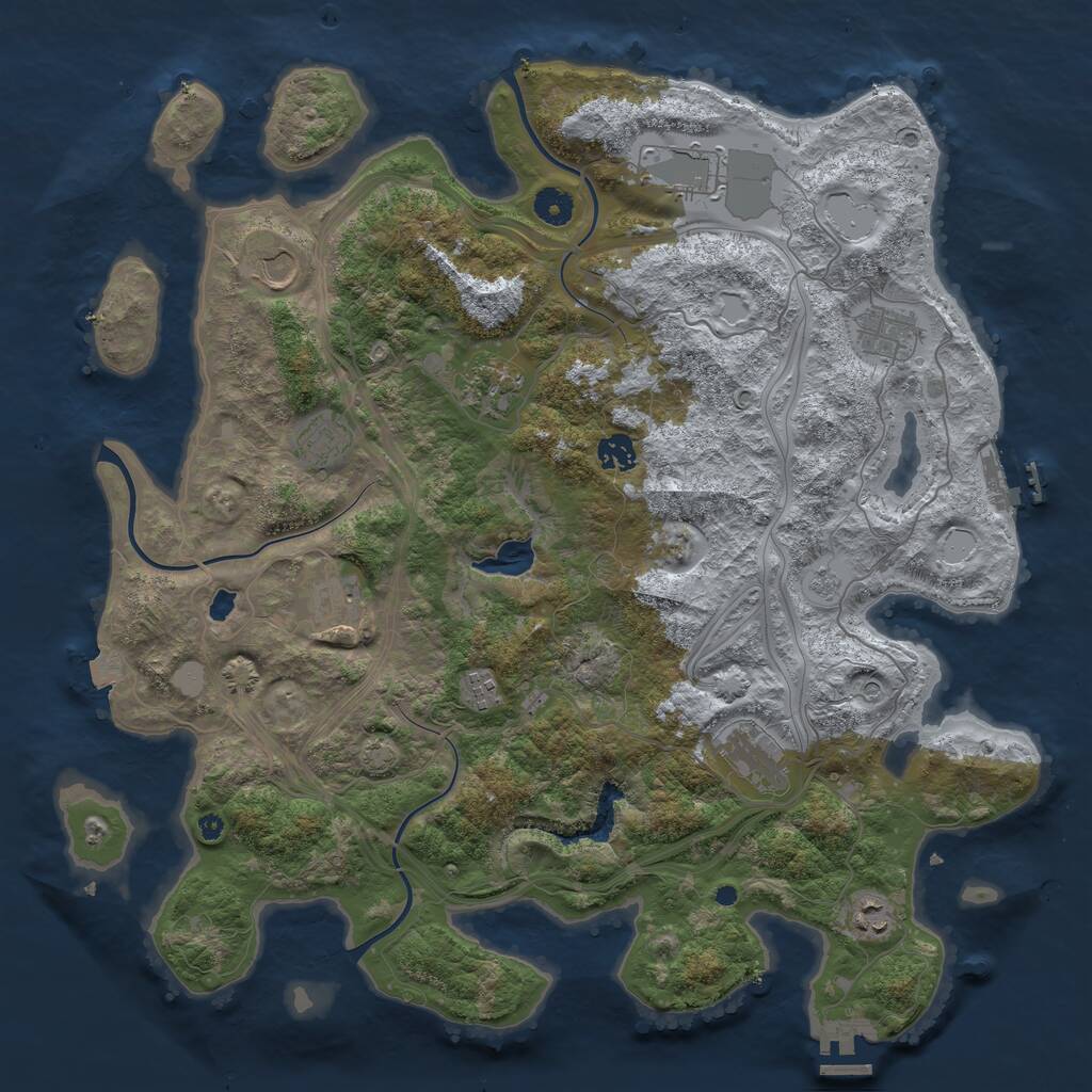 Rust Map: Procedural Map, Size: 4250, Seed: 962889282, 16 Monuments
