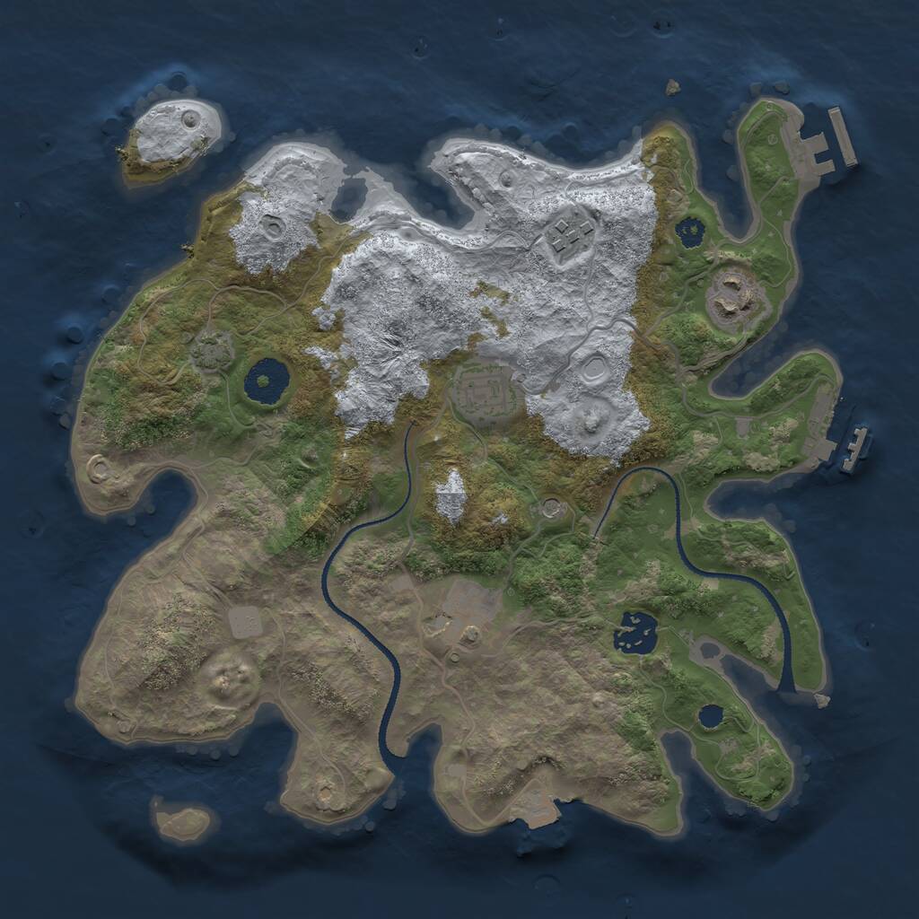 Rust Map: Procedural Map, Size: 3100, Seed: 1607475772, 10 Monuments