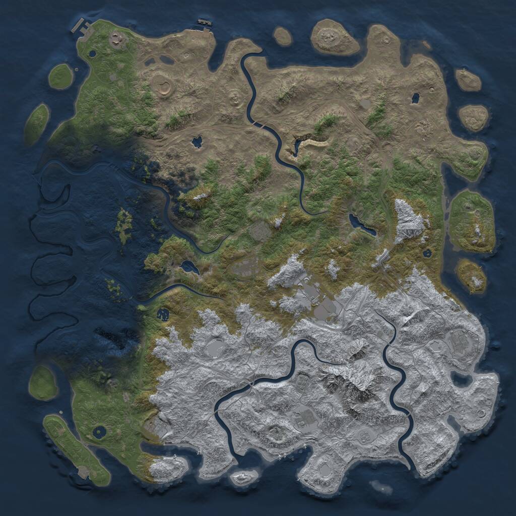Rust Map: Procedural Map, Size: 6000, Seed: 67501583, 17 Monuments