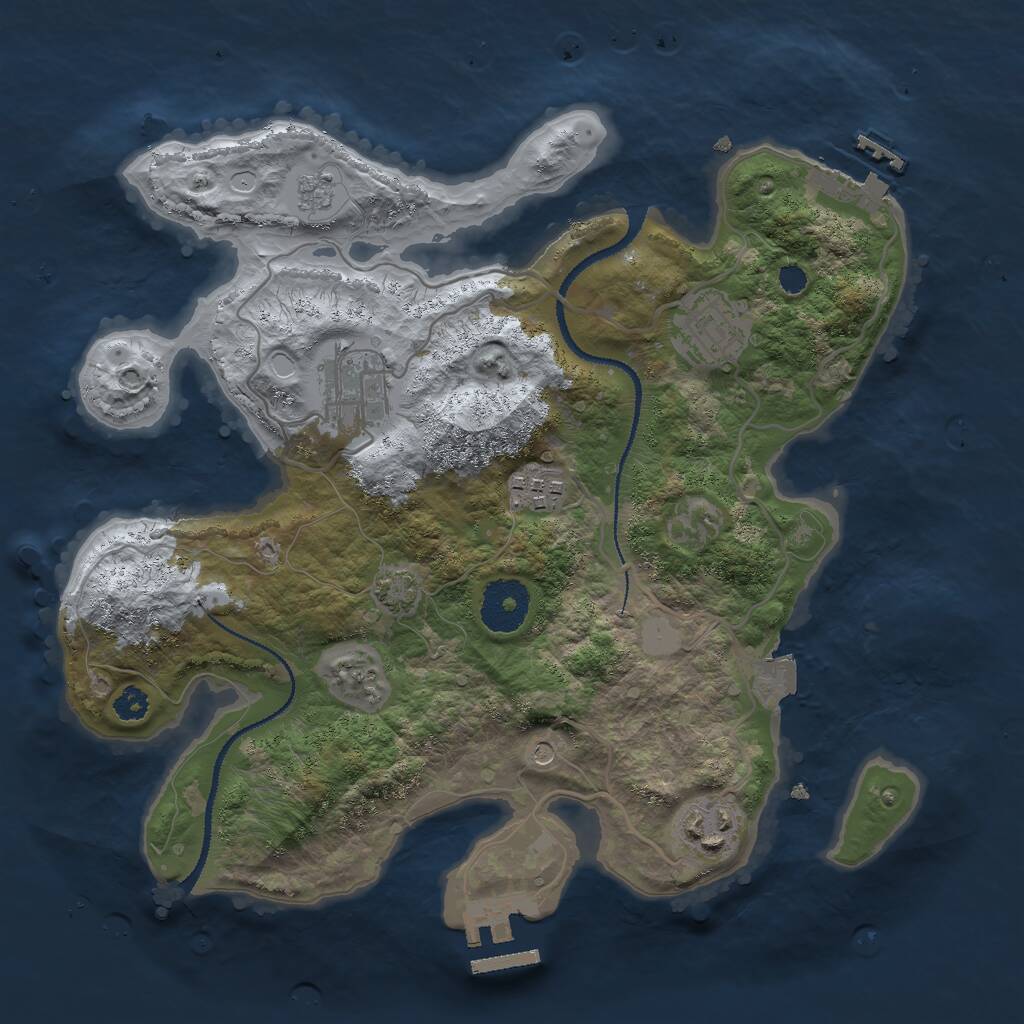 Rust Map: Procedural Map, Size: 3000, Seed: 892424297, 10 Monuments