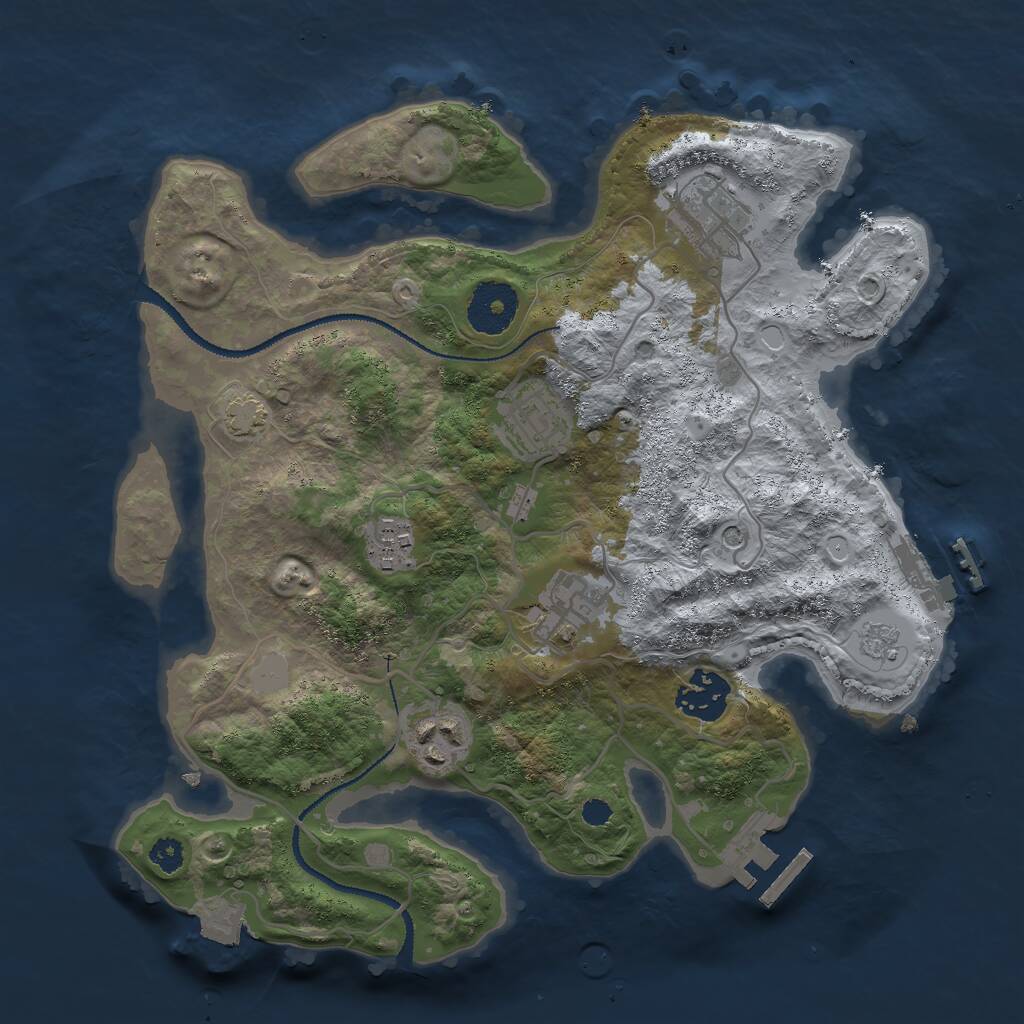 Rust Map: Procedural Map, Size: 3000, Seed: 451788290, 12 Monuments