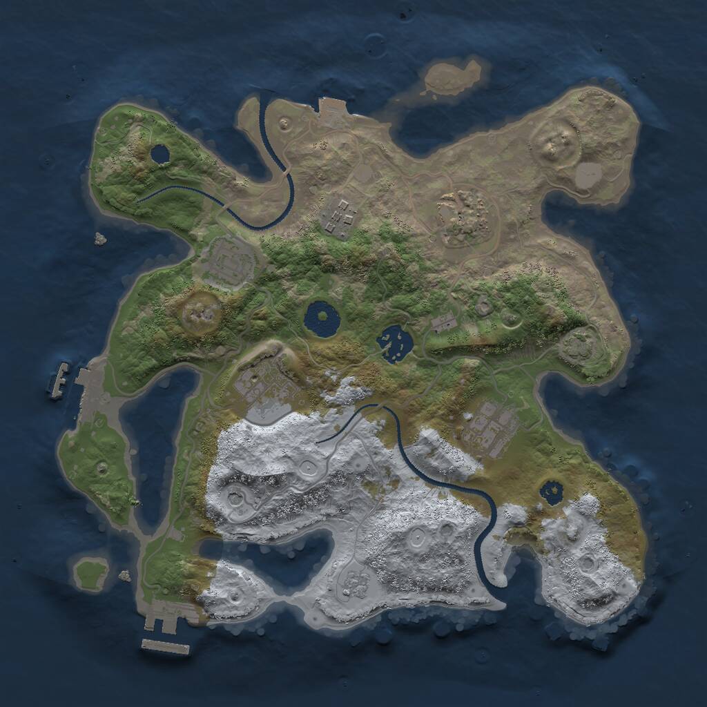 Rust Map: Procedural Map, Size: 3000, Seed: 56231, 12 Monuments