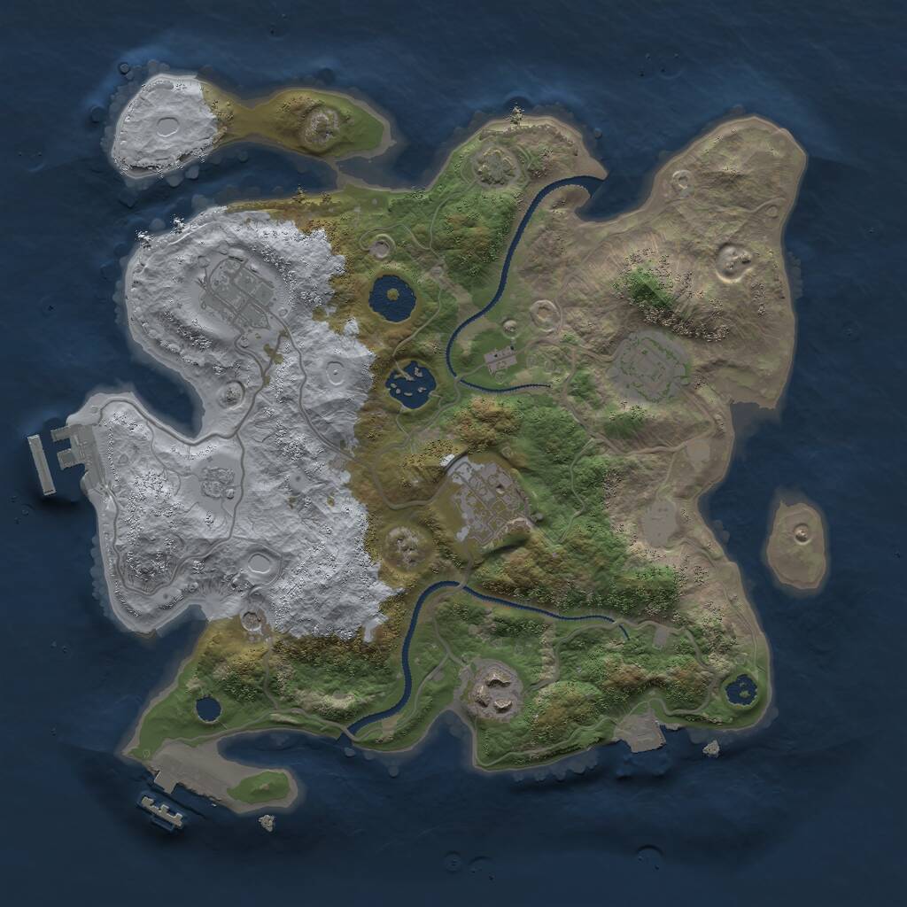 Rust Map: Procedural Map, Size: 3000, Seed: 32256, 11 Monuments