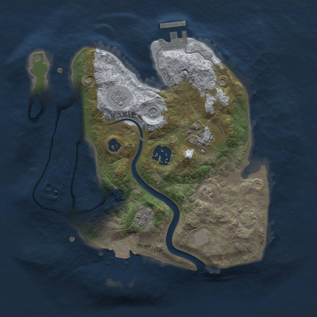 Rust Map: Procedural Map, Size: 2500, Seed: 236346361, 8 Monuments
