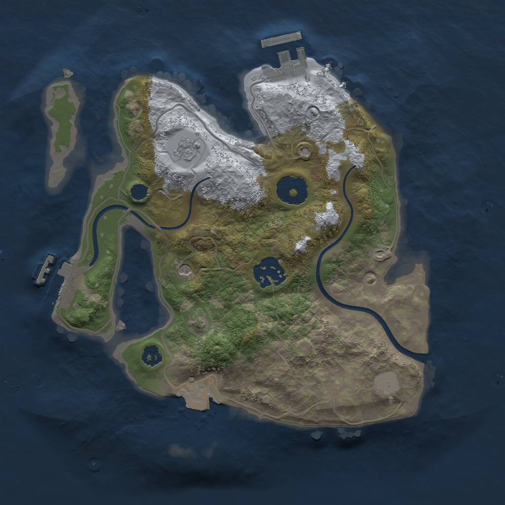 Rust Map: Procedural Map, Size: 2500, Seed: 236346361, 6 Monuments