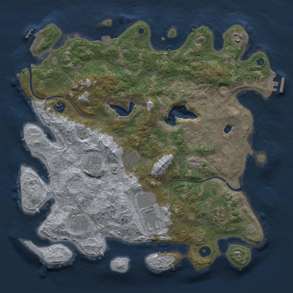 Rust Map: Procedural Map, Size: 4000, Seed: 290316714, 14 Monuments