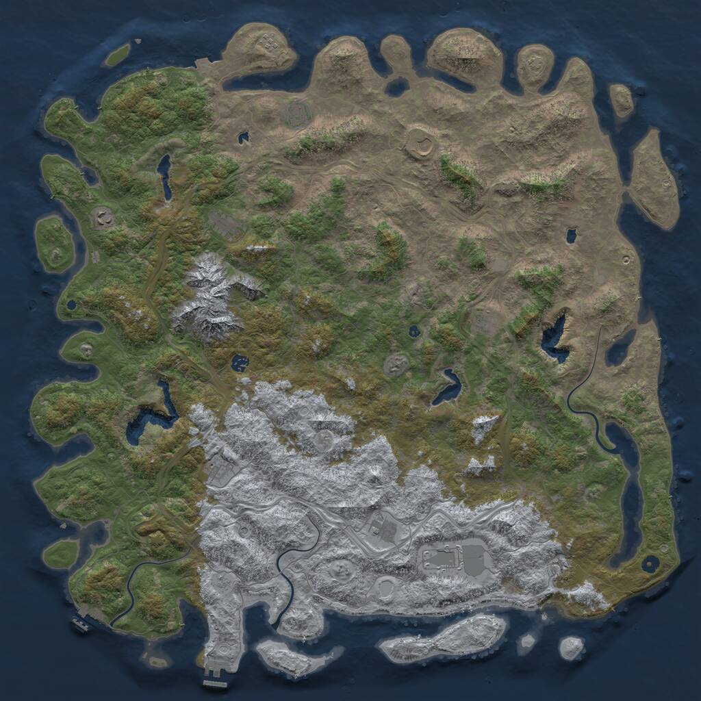 Rust Map: Procedural Map, Size: 6000, Seed: 7934, 17 Monuments