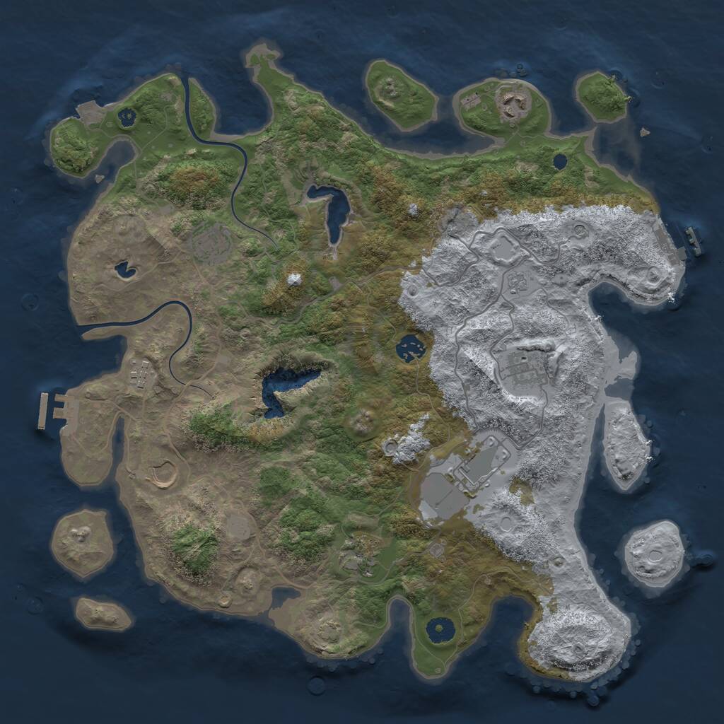 Rust Map: Procedural Map, Size: 4000, Seed: 1773587408, 14 Monuments