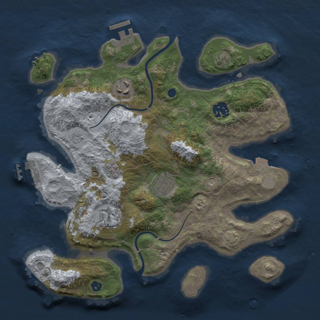 Rust Map: Procedural Map, Size: 3000, Seed: 223, 11 Monuments