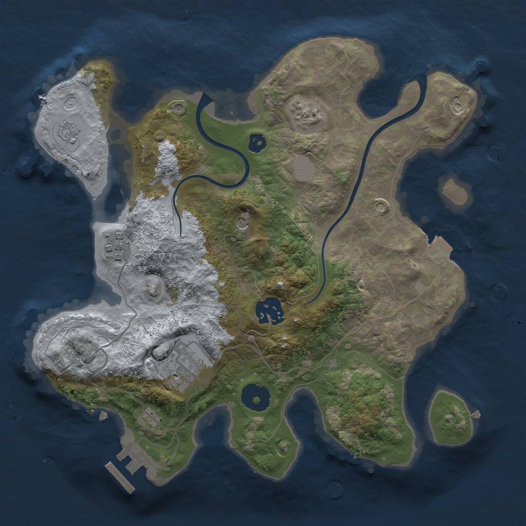 Rust Map: Procedural Map, Size: 2800, Seed: 94894, 7 Monuments