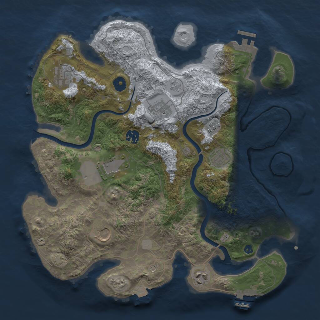 Rust Map: Procedural Map, Size: 3500, Seed: 78146620, 14 Monuments