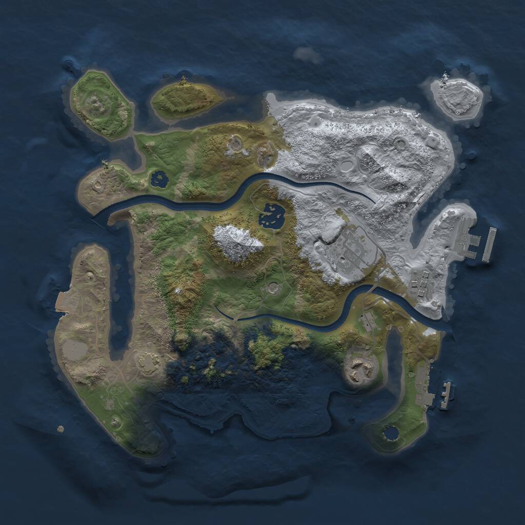 Rust Map: Procedural Map, Size: 3000, Seed: 159091307, 9 Monuments