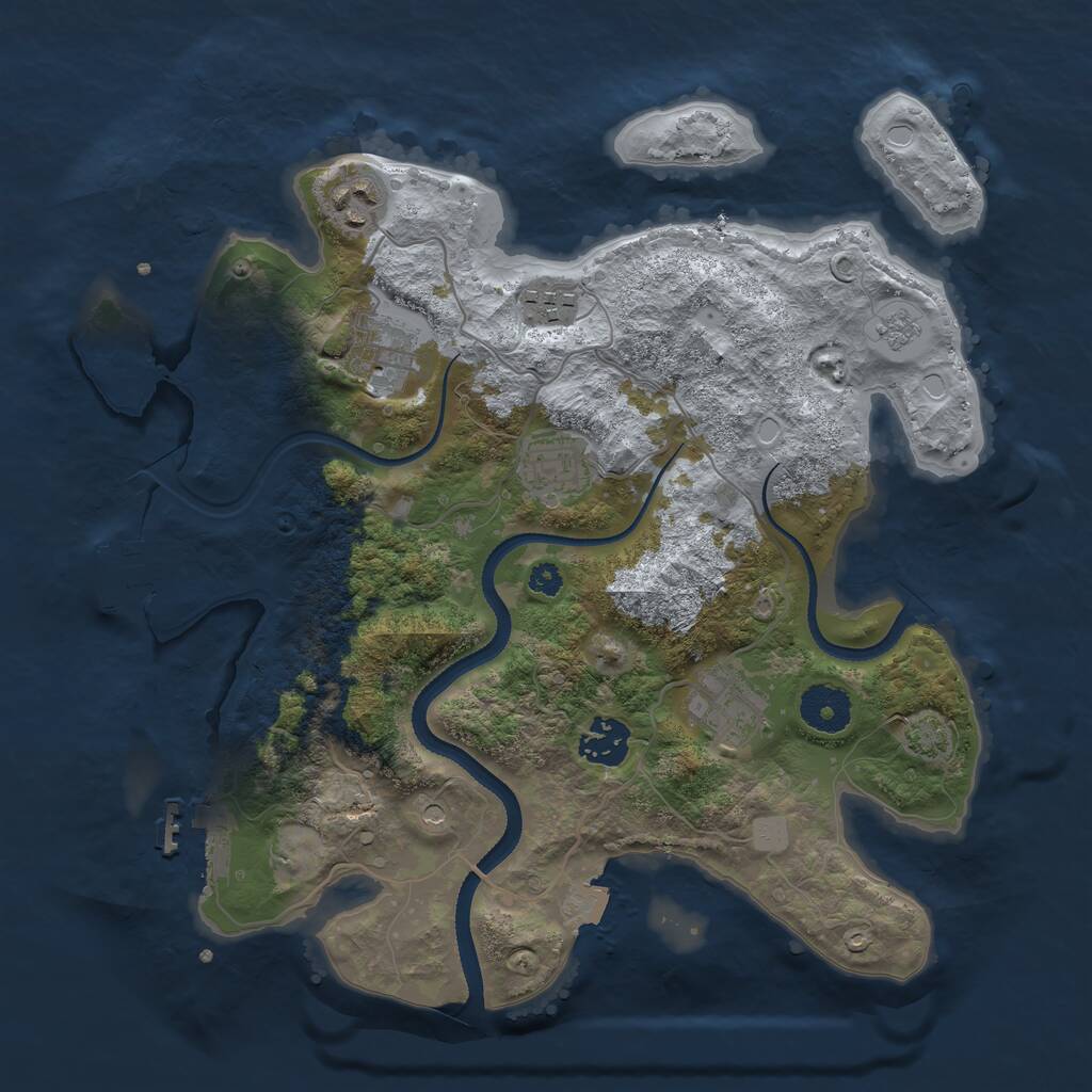 Rust Map: Procedural Map, Size: 3300, Seed: 49944, 12 Monuments