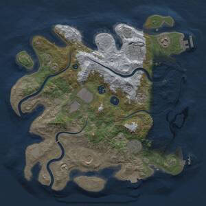Thumbnail Rust Map: Procedural Map, Size: 3500, Seed: 955976970, 13 Monuments