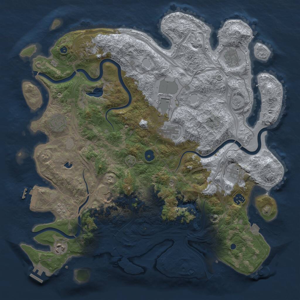 Rust Map: Procedural Map, Size: 4250, Seed: 1431294836, 16 Monuments
