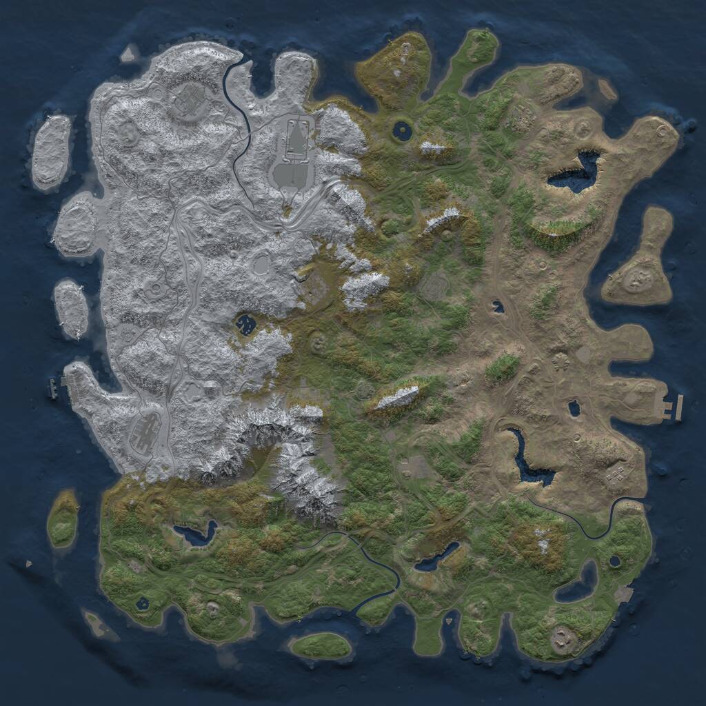 Rust Map: Procedural Map, Size: 5500, Seed: 50005, 16 Monuments