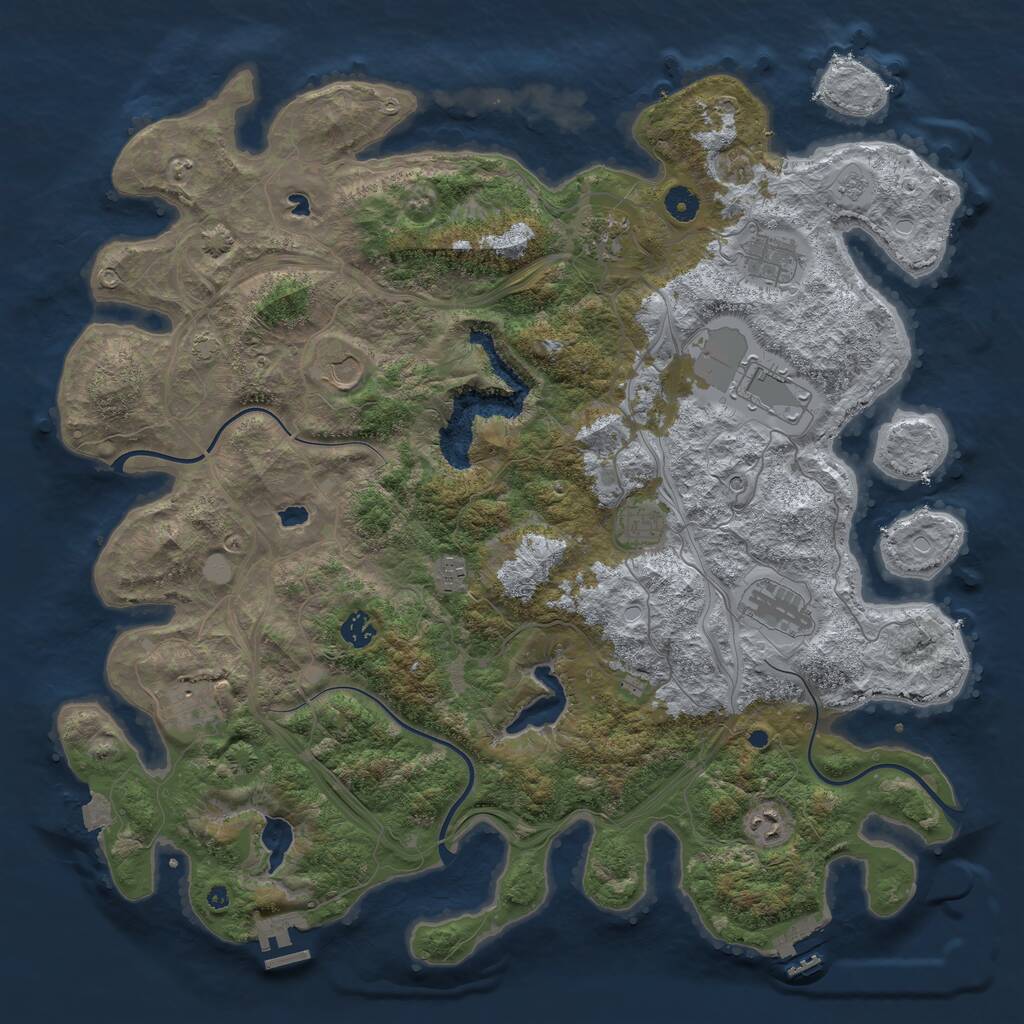 Rust Map: Procedural Map, Size: 4500, Seed: 1618038929, 16 Monuments