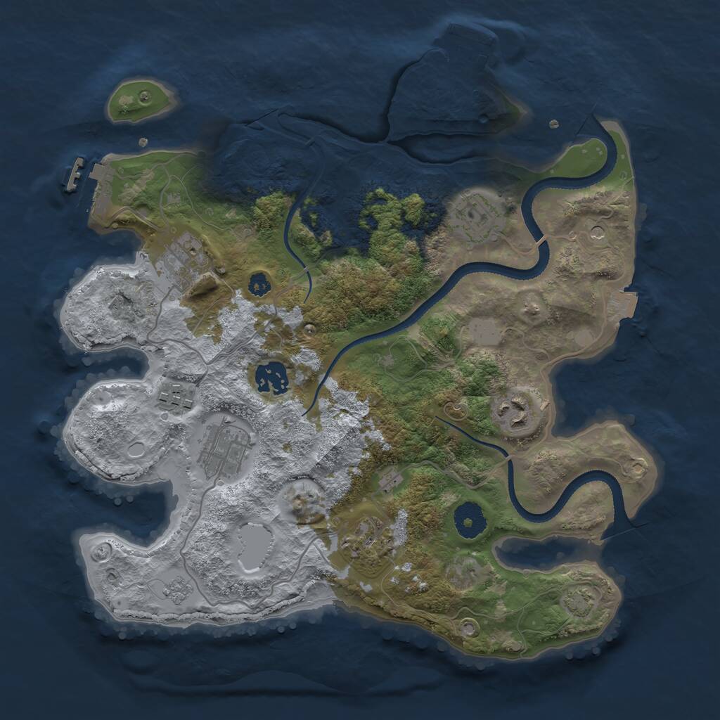 Rust Map: Procedural Map, Size: 3200, Seed: 413543651, 13 Monuments