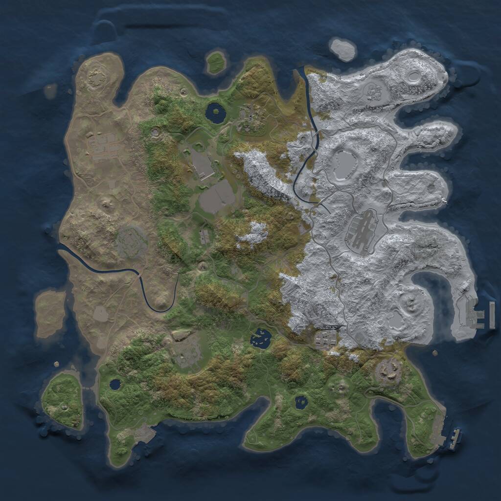 Rust Map: Procedural Map, Size: 3700, Seed: 147865454, 14 Monuments