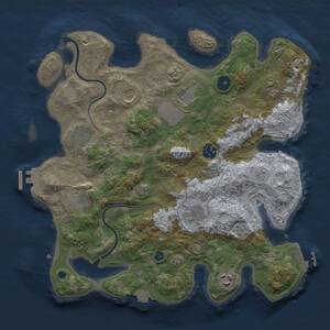 Thumbnail Rust Map: Procedural Map, Size: 3500, Seed: 1345668793, 15 Monuments