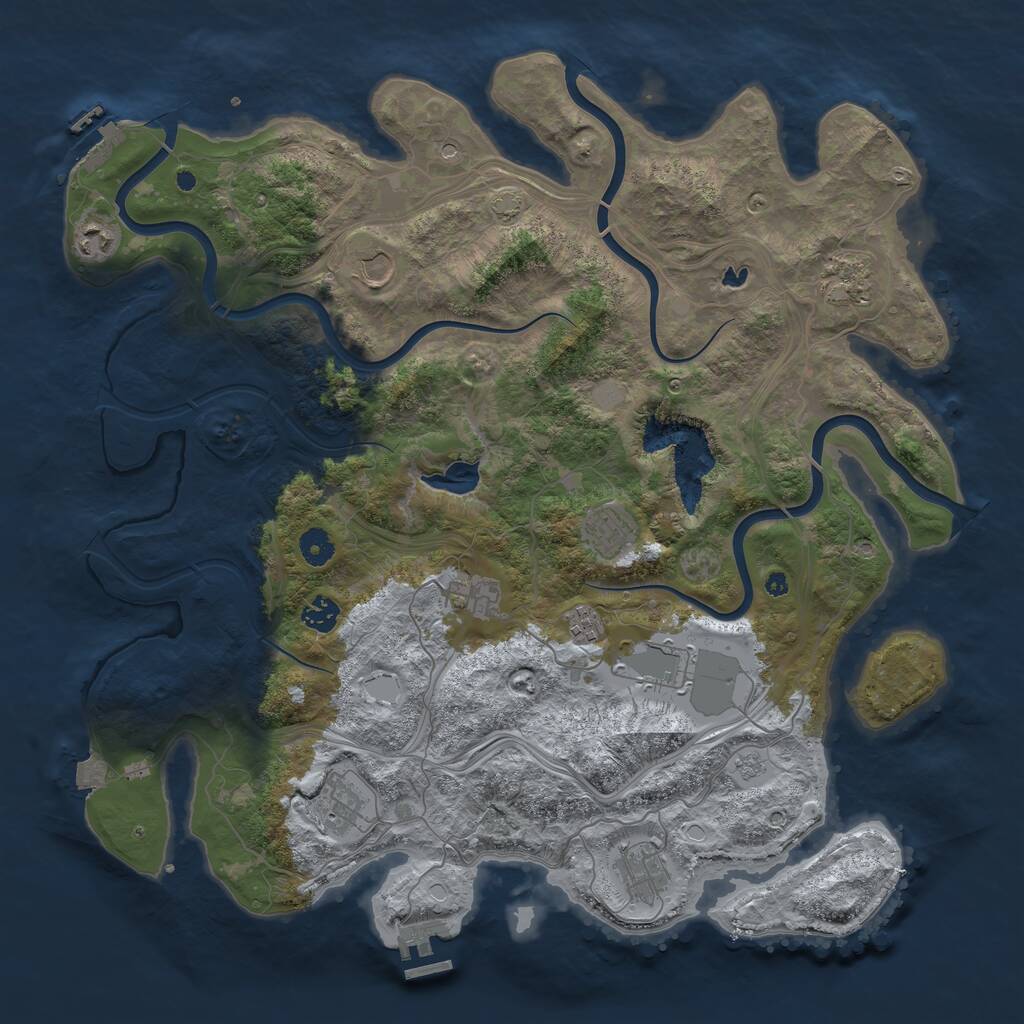 Rust Map: Procedural Map, Size: 4301, Seed: 766587, 16 Monuments