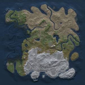 Thumbnail Rust Map: Procedural Map, Size: 4301, Seed: 766587, 16 Monuments