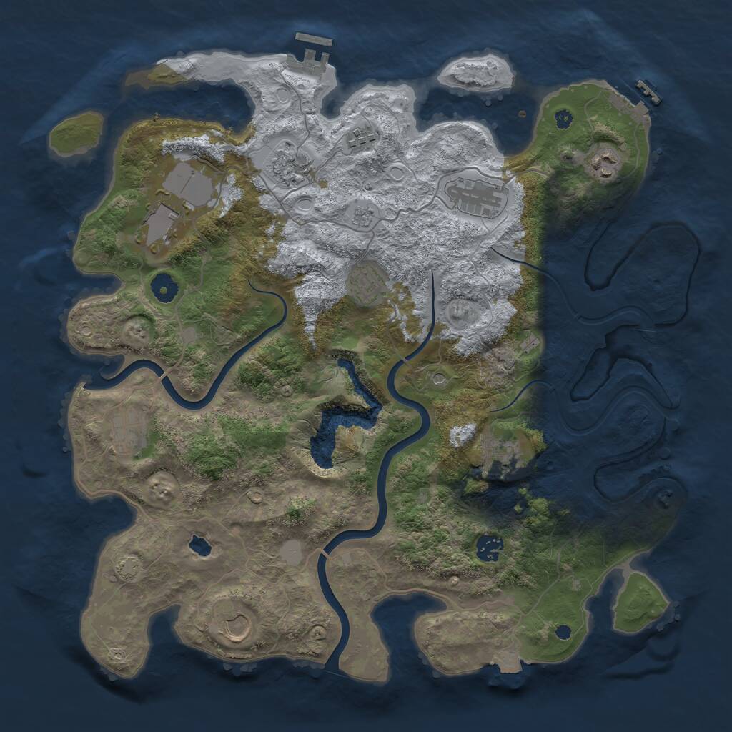 Rust Map: Procedural Map, Size: 4000, Seed: 882834133, 16 Monuments