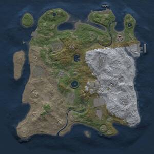 Thumbnail Rust Map: Procedural Map, Size: 3500, Seed: 1279164760, 15 Monuments