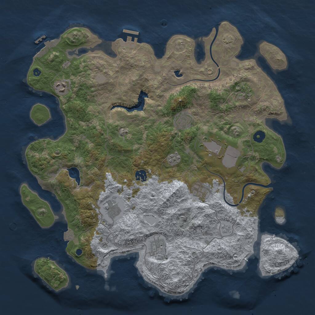 Rust Map: Procedural Map, Size: 4000, Seed: 23012507, 15 Monuments