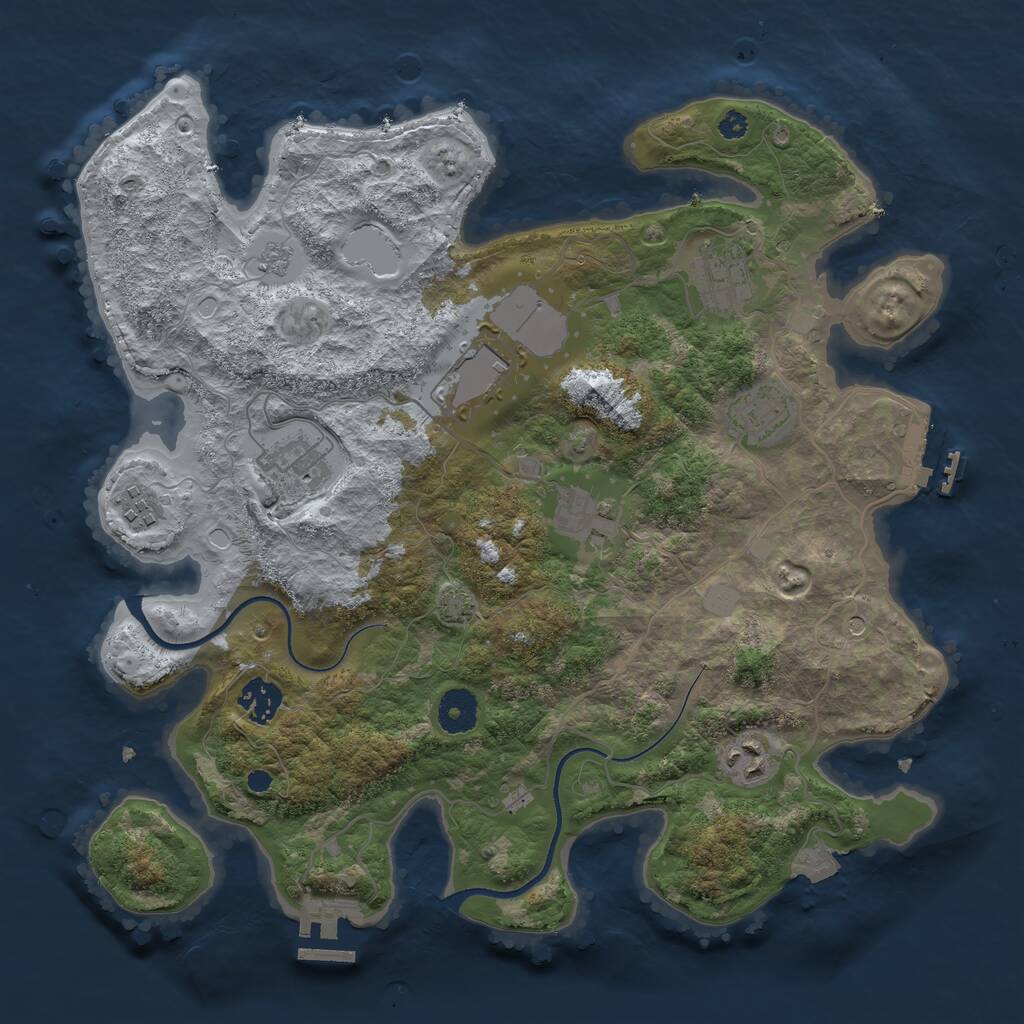 Rust Map: Procedural Map, Size: 3600, Seed: 23675, 14 Monuments