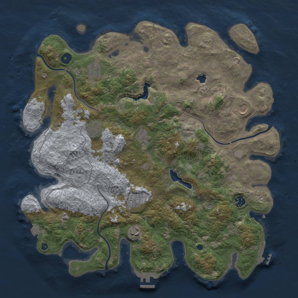 Rust Map: Procedural Map, Size: 4200, Seed: 4750216, 14 Monuments