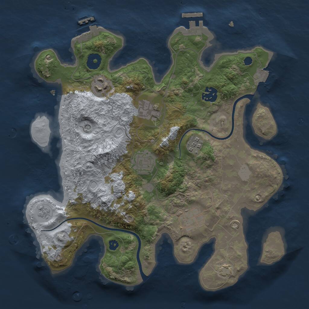 Rust Map: Procedural Map, Size: 3000, Seed: 932961114, 12 Monuments