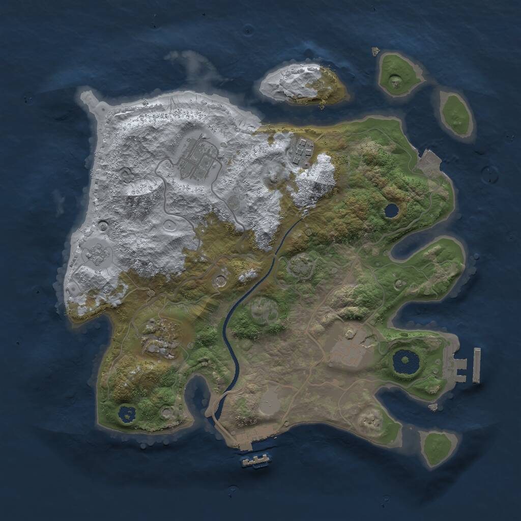 Rust Map: Procedural Map, Size: 3000, Seed: 1930306461, 10 Monuments