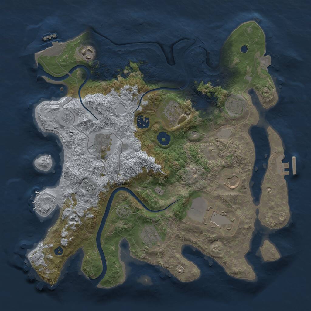 Rust Map: Procedural Map, Size: 3500, Seed: 19771008, 15 Monuments