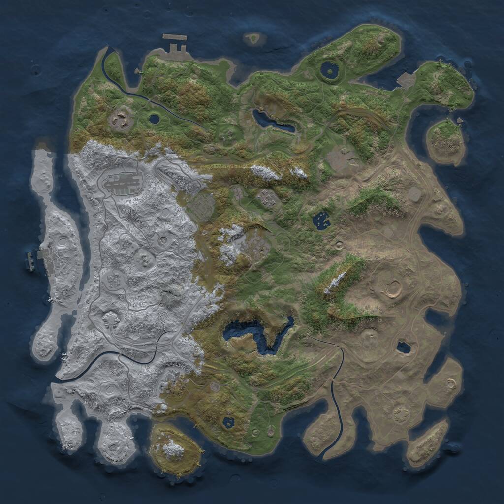 Rust Map: Procedural Map, Size: 4250, Seed: 475662573, 15 Monuments