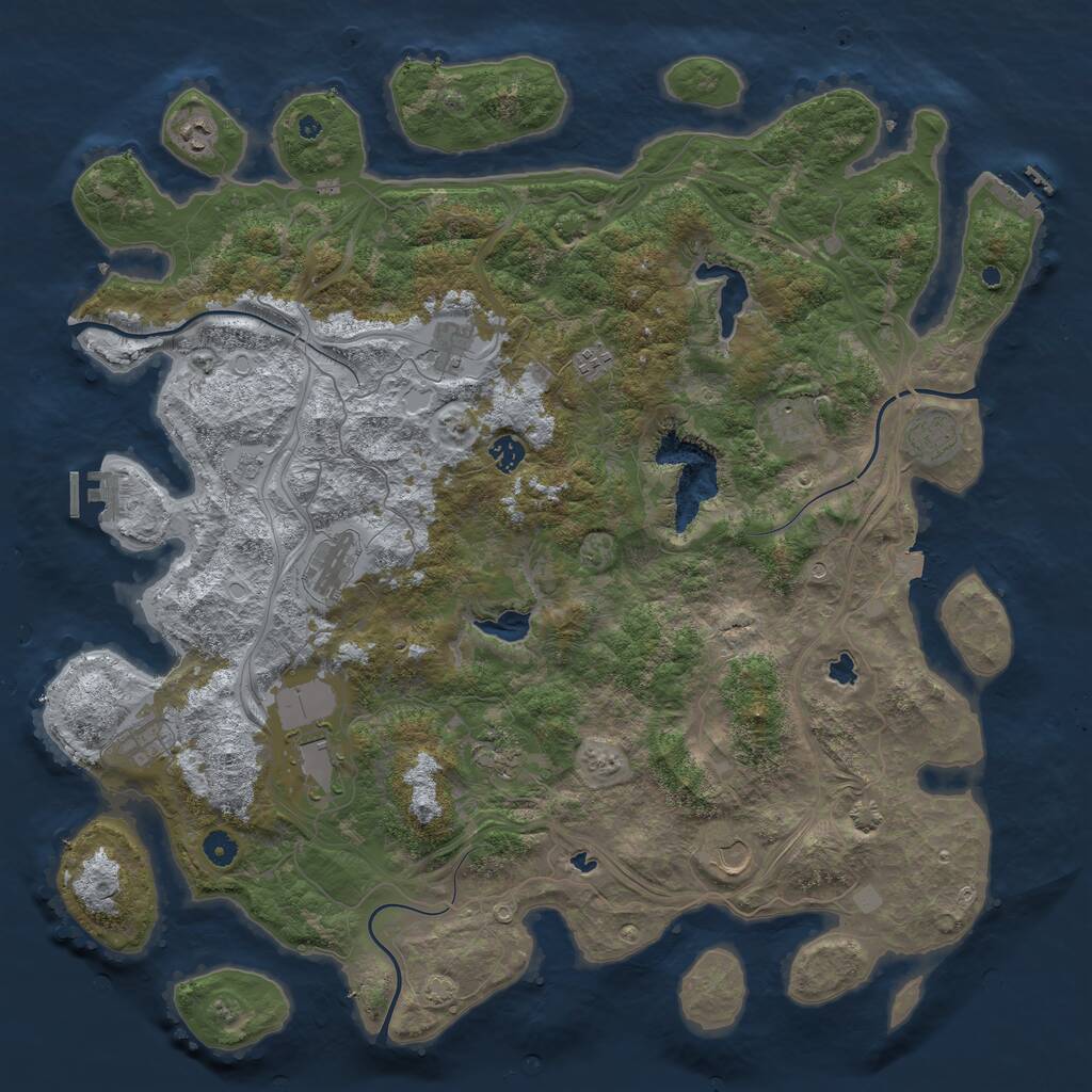 Rust Map: Procedural Map, Size: 4800, Seed: 907533005, 17 Monuments