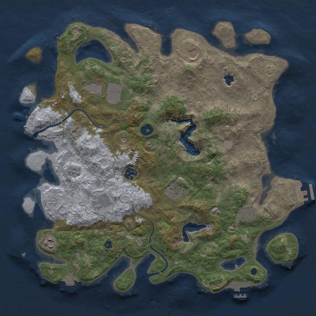 Rust Map: Procedural Map, Size: 4000, Seed: 1613081081, 14 Monuments