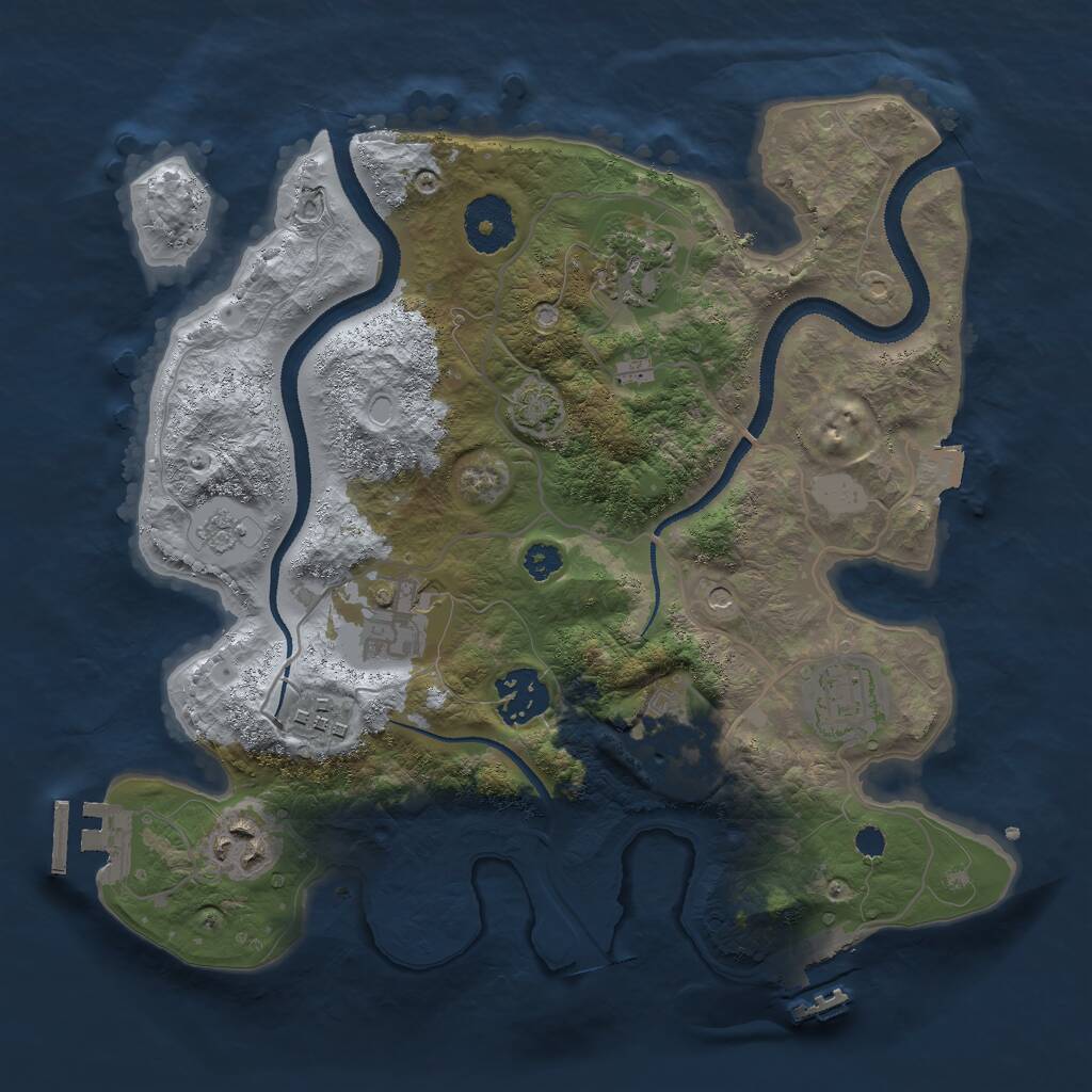 Rust Map: Procedural Map, Size: 3000, Seed: 22958, 13 Monuments