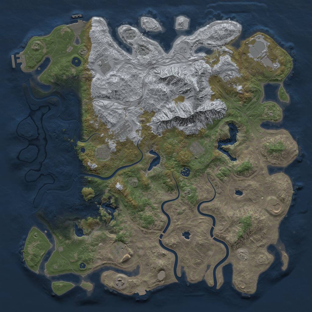 Rust Map: Procedural Map, Size: 5000, Seed: 1179410642, 17 Monuments