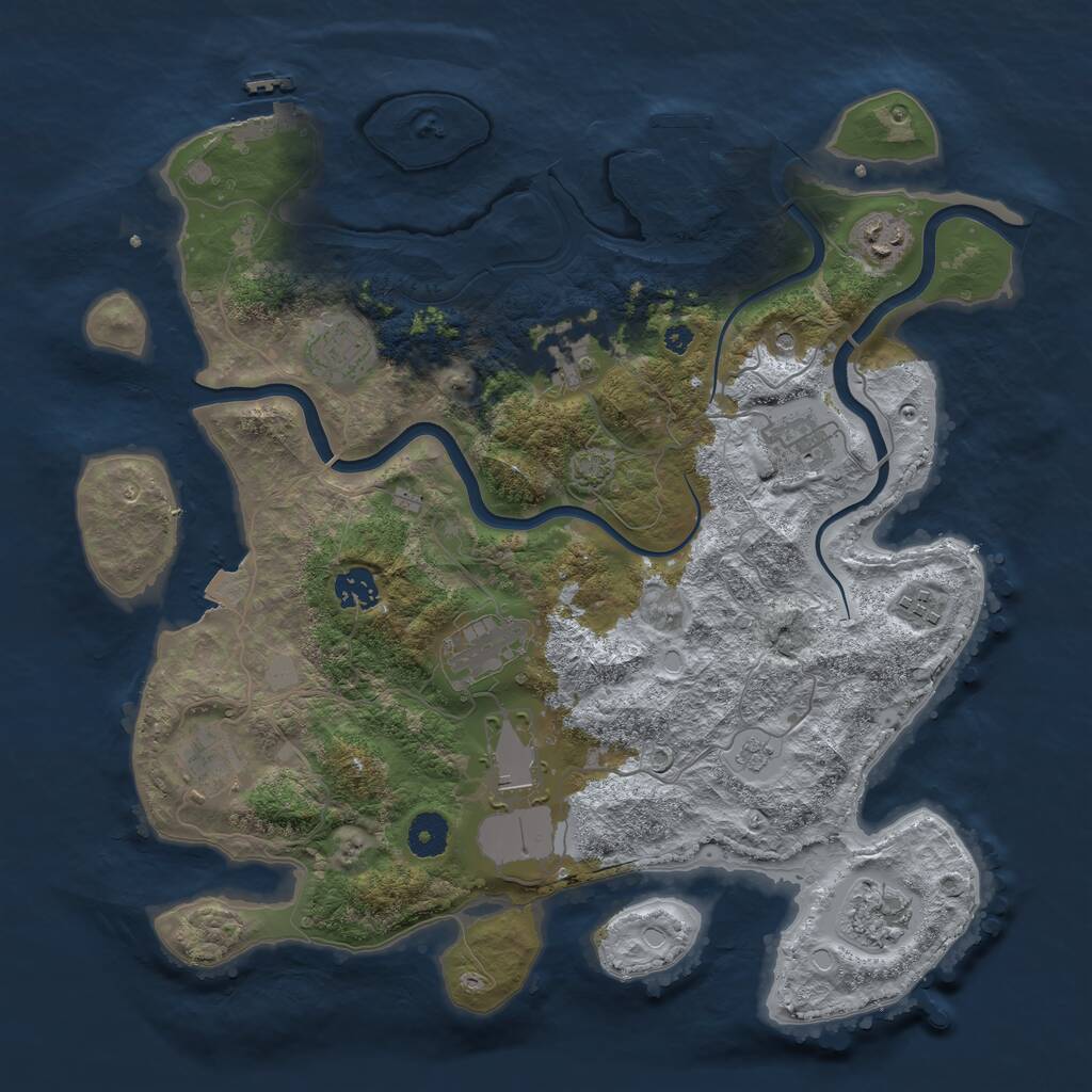 Rust Map: Procedural Map, Size: 3800, Seed: 1475454, 16 Monuments