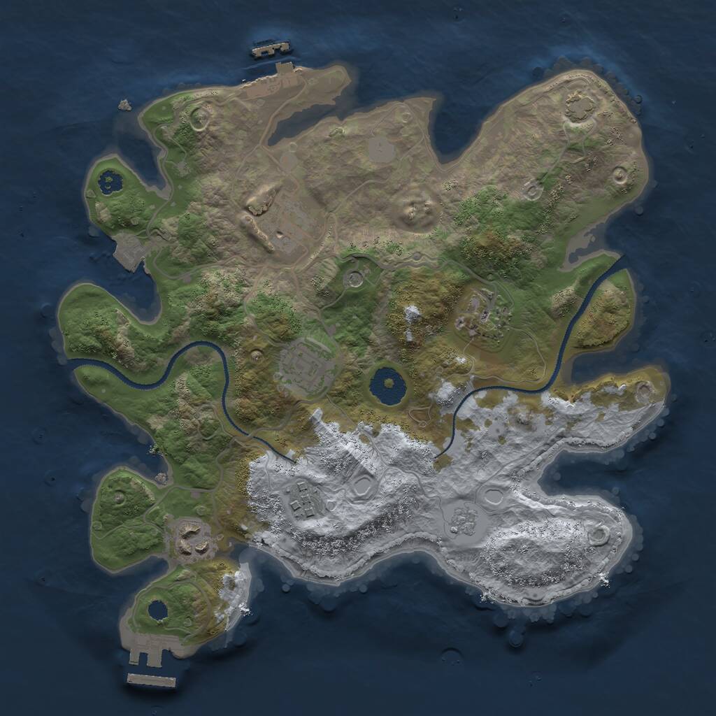 Rust Map: Procedural Map, Size: 3000, Seed: 867465566, 11 Monuments