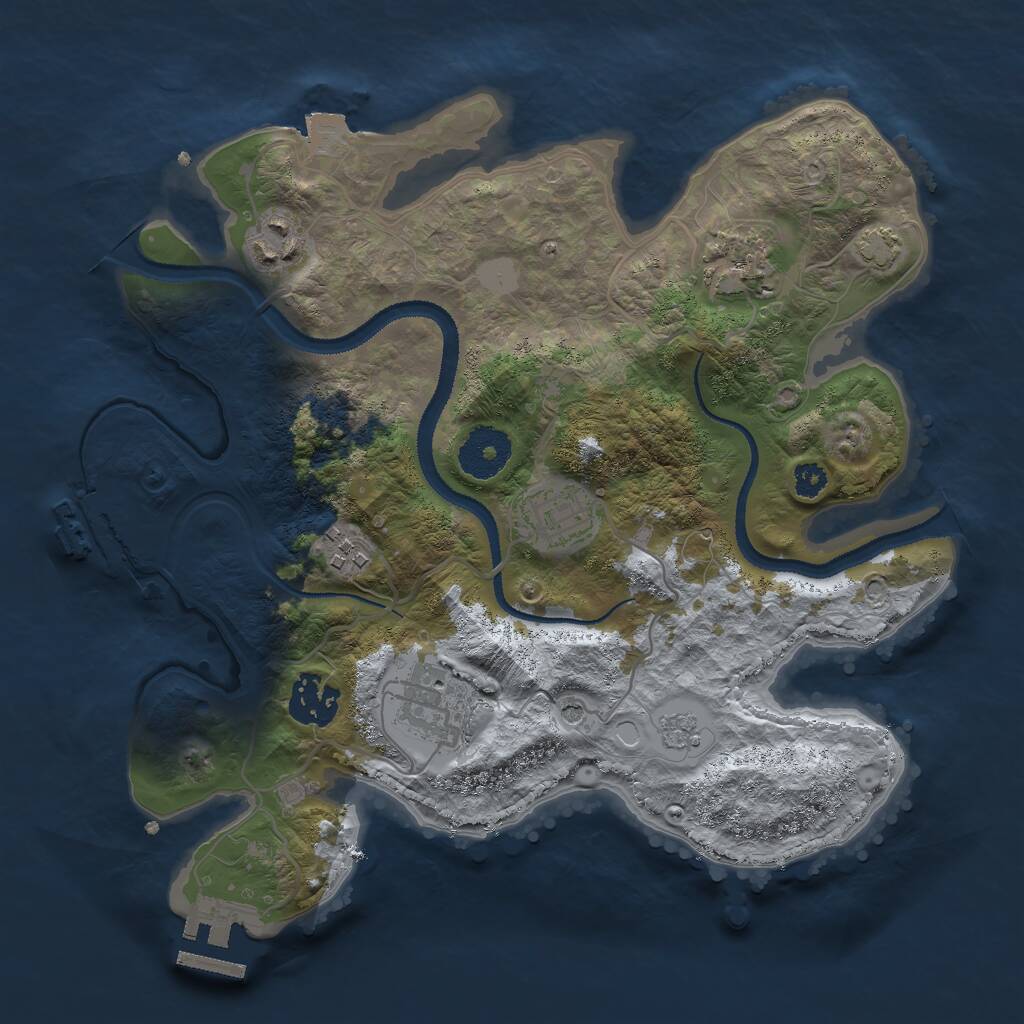Rust Map: Procedural Map, Size: 3000, Seed: 867465566, 12 Monuments