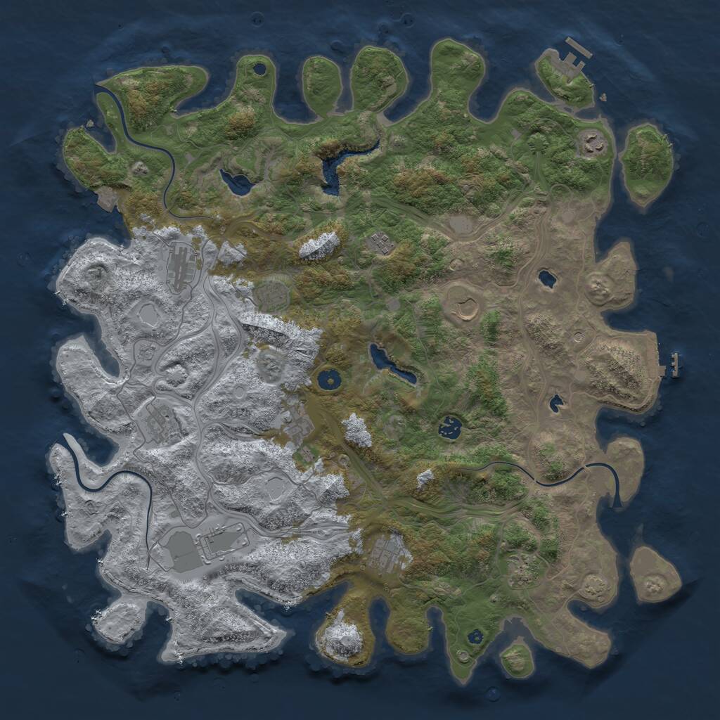 Rust Map: Procedural Map, Size: 4800, Seed: 569680605, 17 Monuments