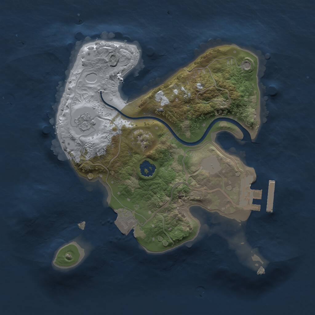Rust Map: Procedural Map, Size: 2000, Seed: 1475764656, 3 Monuments