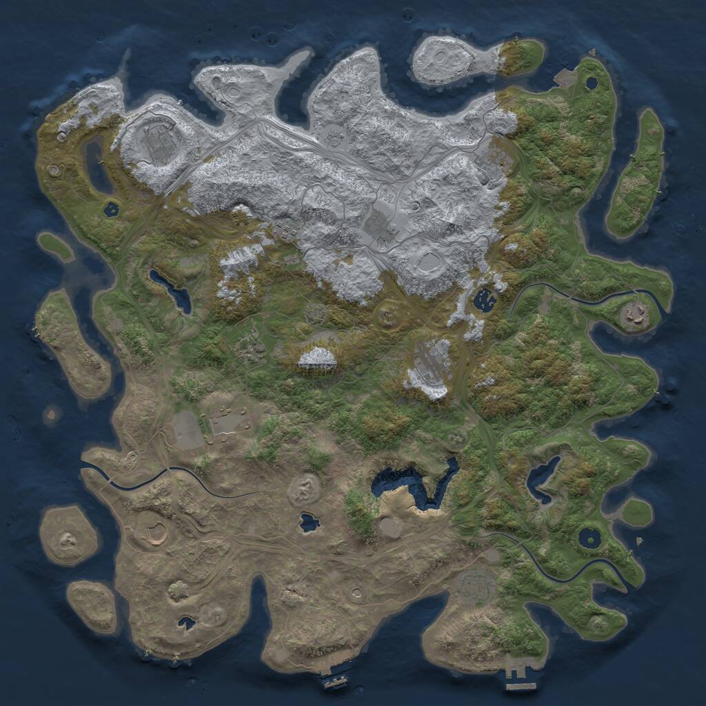 Rust Map: Procedural Map, Size: 4800, Seed: 1039544081, 17 Monuments
